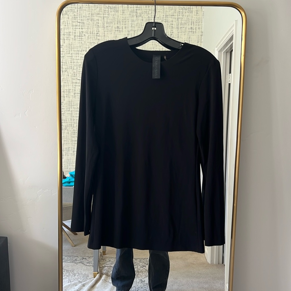 Norma Kamali black long sleeve top